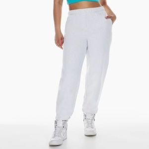 Tba Cozy Fleece Boyfriend Basic Sweatpant Aritzia in Heather Cloud White